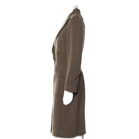 Ralph Lauren Collection Purple Label Wool Cashmere Long Coat Tweed Runway 10 M/L - Picture 6 of 10